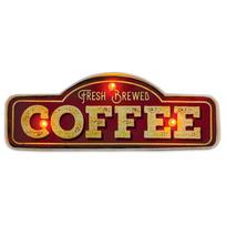 LED juostos // NEON FLEX LED strips // Znak metalowy retro led fresh brewed coffee forever light