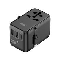 Elektros prekės // Maitinimo prailgintuvų, skirstytuvų ir UK bei USA adapterių rinkinys // Uniwersalny adapter sieciowy (eu, uk, us, au), szybkie ładowanie pd20w+qc