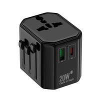 Elektros prekės // Maitinimo prailgintuvų, skirstytuvų ir UK bei USA adapterių rinkinys // Uniwersalny adapter sieciowy (eu, uk, us, au), szybkie ładowanie pd20w+qc