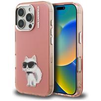 Karl Lagerfeld IML Aquarelle Choupette & Logo Case for iPhone 16 Pro / pink