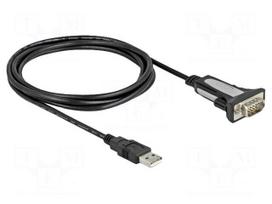 USB to RS232 converter | D-Sub 9pin plug,USB A plug | 3m | black