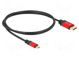 Cable | DisplayPort plug,USB C plug | DisplayPort 1.4 | 1m | black