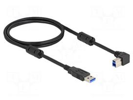Cable | USB A plug,USB B plug 90° left/right | gold-plated | 1m