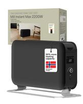 Mill Instant Max Led Portable Heater | CO2200LEDMAXBLACK | Convection Heater | 2200 W | Number of power levels 3 | Suitable for rooms up to 5-30 m² | Black