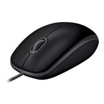 Logitech B110 Silent Wired Mouse, USB-A, 1000 DPI, Black