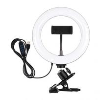 Puluz 20 cm Ring Light for Vlogging with Monitor Clip, Phone Holder, and Color Temperature Adjustment (Black)