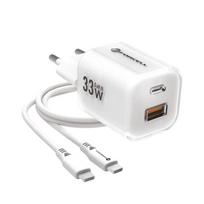 Forcell VT-41 F-Energy GaN III charger USB-C+USB-A QC4.0 PD 33W+cable USB-C - USB-C White