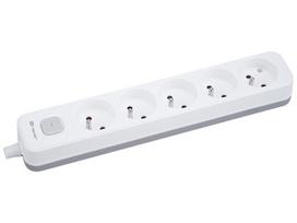 Prekės namams // Ilgintuvai // Przedłużacz TRACER Grid 5S 1,5m (5 gniazd,wyłącznik, white&grey)