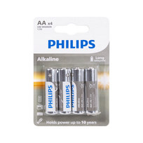 Akumuliatoriai ir baterijos // AA, AAA ir kitų dydžių baterijos, įkrovikliai – galima užsakyti // Bateria alkaliczna Philips LR06 4szt./bl.