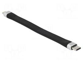 Cable | USB B micro plug,USB C plug | 0.13m | black | 480Mbps | 3A