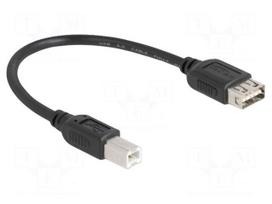 Cable | USB 2.0 | USB A double sided socket,USB B plug | 0.2m