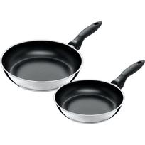Silit Domus frying pan set, 24 & 28 cm (stainless steel/black)