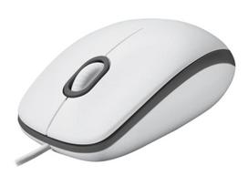 Logitech M100 Wired Mouse, 1000 DPI, White