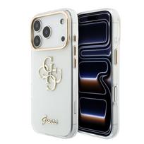 Nugarėlės dėklai Guess Apple iPhone 18 Pro Max HC MagSafe IML 4G Script Metal White
