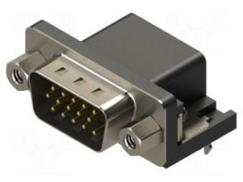 Connector: D-Sub HD | PIN: 15 | socket | male | angled | THT | MHHDR