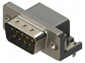 Connector: D-Sub | PIN: 9 | socket | male | for panel mounting,on PCBs