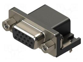 Connector: D-Sub HD | PIN: 15 | socket | female | straight | THT | MHHDR