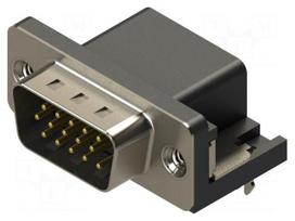 Connector: D-Sub HD | PIN: 15 | socket | male | angled | THT | MHHDR
