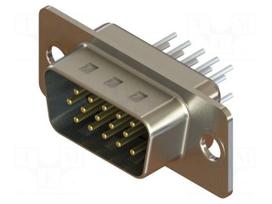 Connector: D-Sub HD | PIN: 15 | socket | male | straight | THT | MHDD