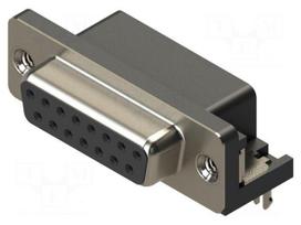 Connector: D-Sub | PIN: 15 | socket | female | straight | THT | MHDR