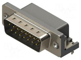 Connector: D-Sub | PIN: 15 | socket | male | angled | THT | MHDR