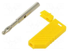 Laboratory connector: 4mm banana | plug | 24A | 30VAC | 60VDC | yellow