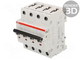Circuit breaker | 400VAC | Inom: 20A | Poles: 4 | Charact: D | 10kA | IP20