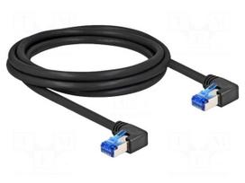 Patch cord | S/FTP | Cat 6a | RJ45 right angled plug,both sides | 2m