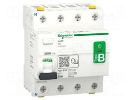RCBO breaker | Inom: 25A | Ires: 30mA | Poles: 3+N | 400VAC | IP20 | ILD