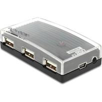 DELOCK USB-HUB 4-Port USB, Black, su išoriniu maitinimo šaltiniu