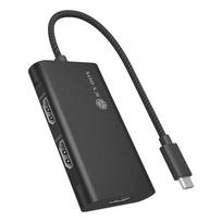 ICY BOX IB-AD1030-C USB 3.2 Gen 2 (3.1 Gen 2) Type-C centratorius ir USB 3.2 Gen 2 (3.1 Gen 2) Type-C šakotuvas 10000Mbit/s Black