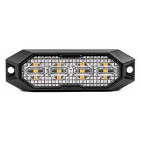 Automobilių lemputės, Motociklų ir traktorių technikos šviestuvai // LED darbo šviestuvai automobiliams ir specialiajai technikai // Lampa błyskowa ostrzegawcza płaska 4x3w led r65 r10 12v 24v amio-03929