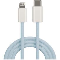 Planšetdatori ir planšetinių kompiuterių priedai // USB Kabeliai // Maxlife kabel mxuc-06 usb-c – lightning 1,0 m 20w niebieski nylonowy