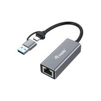 Adapteris USB-C->RJ45/USB-A Adapteris St/Bu 0,15 m Aliuminis