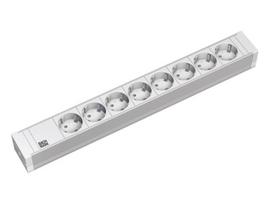 Bachmann 19" lizdų juosta PVC 1,5U, 8 lizdų, šviesiai pilka 2,0m, be jungiklio