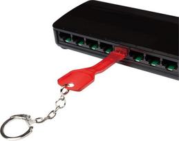 Logilink RJ45 prievado užtvarų rinkinys 10 vnt. red + raktas