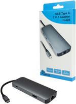USB centrmezgls Inter-Tech H-428 USB 3.2 Gen 1 (3.1 Gen 1) Type-C 5000Mbit/s Black