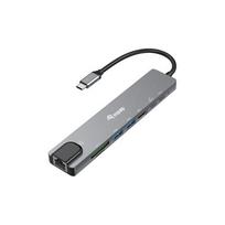 Adapteris USB-C->HDMI/GbE/2xUSB-A/+ 4K/30Hz 0,25m Aliuminis