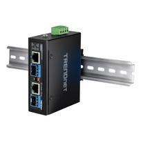 Konverteris TRENDnet TRENDnet 2 prievadų pramoninis SFP į Gigabit PoE++ medijos keitiklis