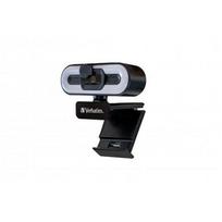 USB internetinė kamera Verbatim su mikrofonu ir apšvietimu AWC-02 Full HD 1080p su automatinio fokusavimo funkcija, Black