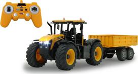 Jamara Jamara JCB Fastrac traktorius su pakeliamu priekabu 1:24 2,4GHz