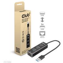 Club3D Adapteris USB 3.2 Tipo A > 3x USB 3.2 Tipo A/LAN mažmeninei prekybai