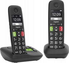 Gigaset E290A Duo belaidis telefonas su dideliais mygtukais ir balso atsakikliu - Black
