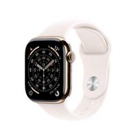 Išmanusis laikrodis Apple Watch 11 GPS + Cellular 46mm Gold Titanium sporto dirželis M/L Pink (MFD64ZR/A)