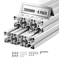 Aliuminio ekstruzijos profiliai VEVOR 4040, 6 vnt, Sidabriniai, 40 × 40 × 200 cm