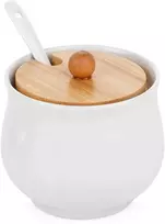 Vilde cukrinė keraminė su šaukšteliu 250 ml balta