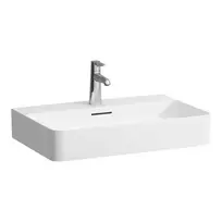 Laufen VAL - Praustuvas 65x42 cm, su perpildymo anga, maišytuvo skyle, baltas H8102840001041