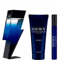 Carolina Herrera Bad Boy Cobalt Eau De Parfum 100ml Shower Gel Hair and Body 100ml Eau Parfum 10ml