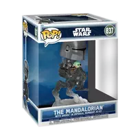 FUNKO POP! Rides DLX: Star Wars: Mandalorian & Grogu - The Mandalorian w/Grogu in Imperial Remnant AT-RT