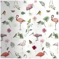 Beddinghouse Vaikiška medvilnės paklodė be gumos Flower Birds Rožinė Čiužinio dydis - 110x150 cm